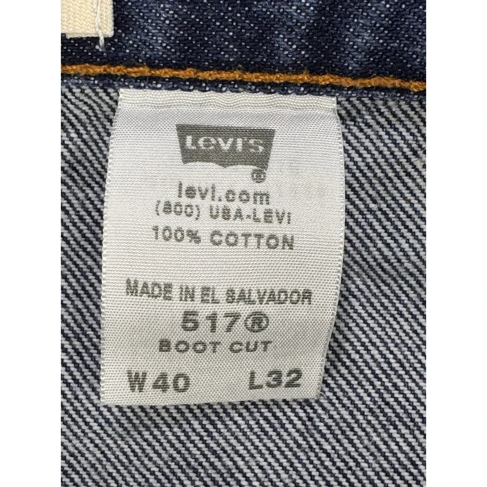 Levi's 517 Jeans Men's 40x32 Blue Bootcut  Denim Cowboy Distressed Faded Western